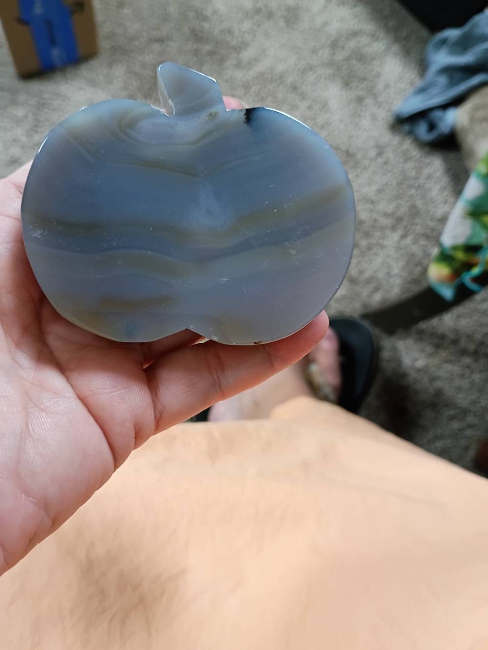 Agate Pumpkin/Apple Shaped Figurine